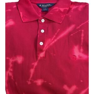Brooks Brothers Henley Men’s Knit Long Sleeve Red Tie Dye Size XL